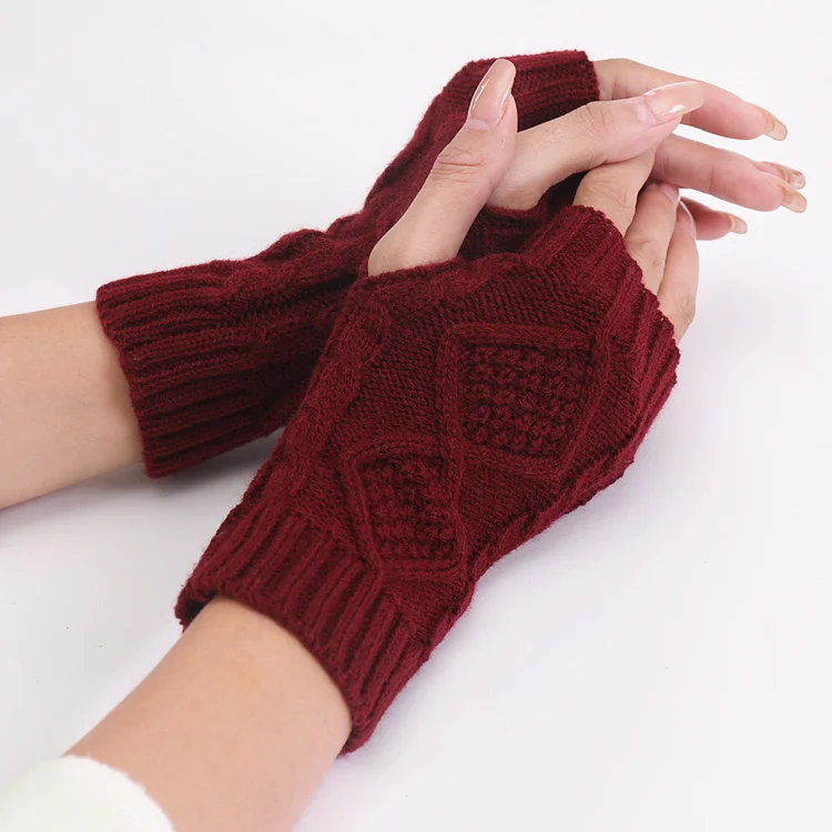 Retro Plaid Half Fingerless Gloves