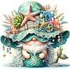 (US Only)Full Embroidery cotton Thread 11CT Printed Gnome Cross Stitch Kit 40x40cm