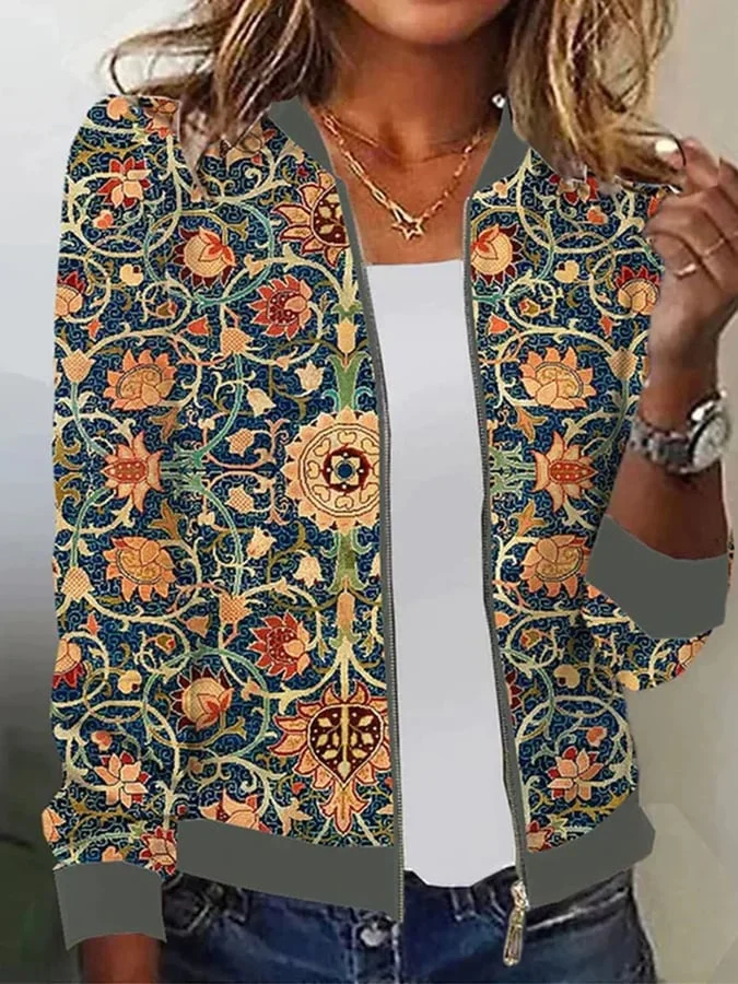 Women's Western Retro Print Casual Jacket