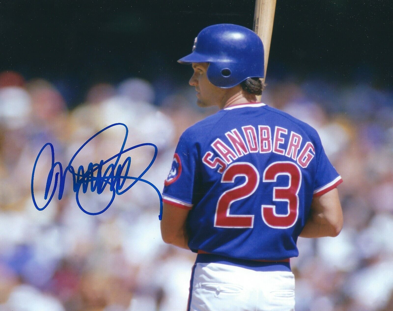 Signed 8x10 RYNE SANDBERG HOF Chicago Cubs Autographed Photo Poster painting - w/COA