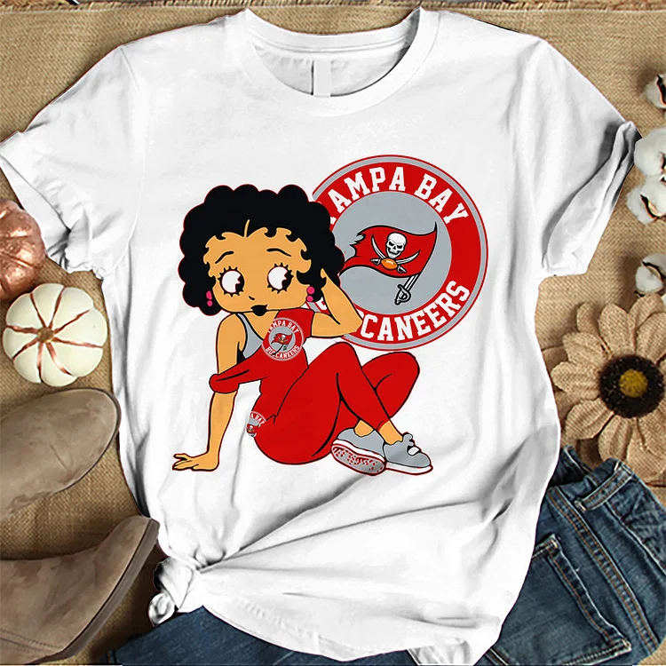 Tampa Bay Buccaneers Women's White Relaxed T-Shirt