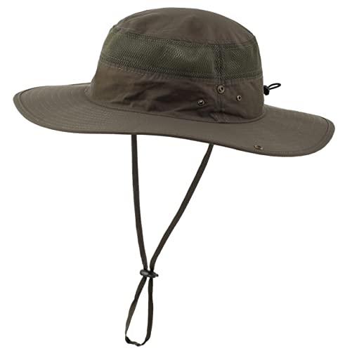 Home Prefer Wide Brim Sun Hat for Men Breathable Cowboy Boonie Hat UPF 50+ Sun Protection Bucket Hat for Fishing Hiking