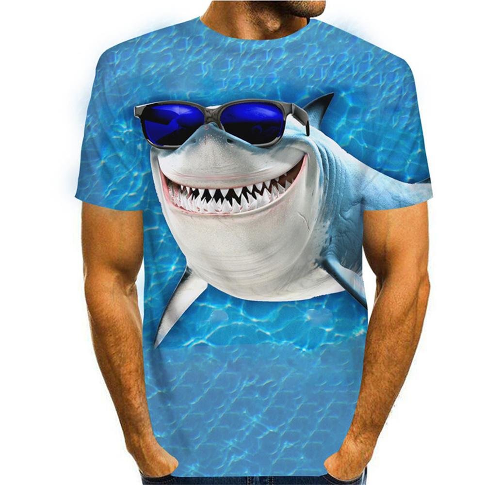 3D Graphic Short Sleeve Shirts  Shark