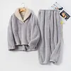 Women's Coral Velvet Flannel Pajamas Suit Thickened