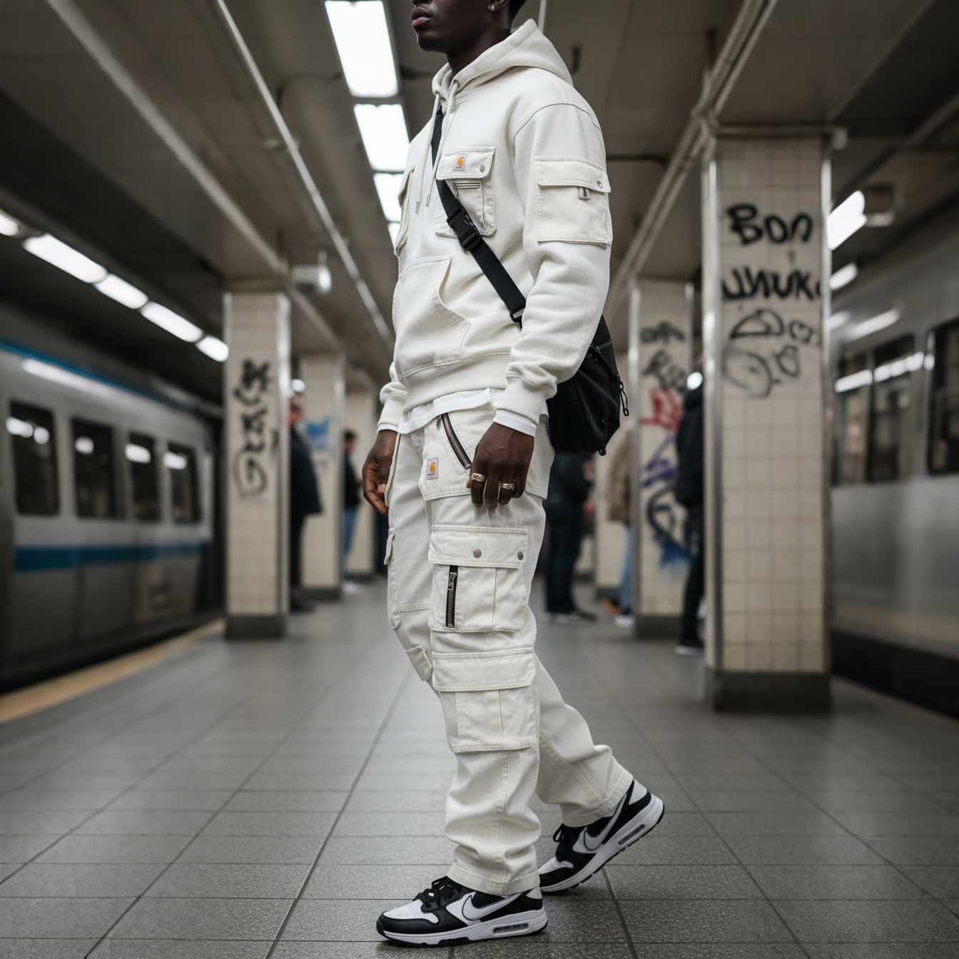 Street Style Multi-functional Multi-pocket Multi-zipper Retro Washed Cargo Trousers