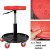 WOLF Heavy Duty Rolling Pneumatic Creeper Garage/Shop Seat: Padded Adjustable Mechanic Stool with Tool Tray Storage, Red,WFTRHL6201U