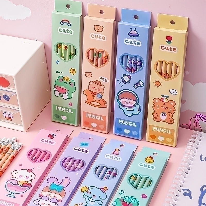 1 Set Animal Letter Learning Daily Wood Casual Minimalist Pencil