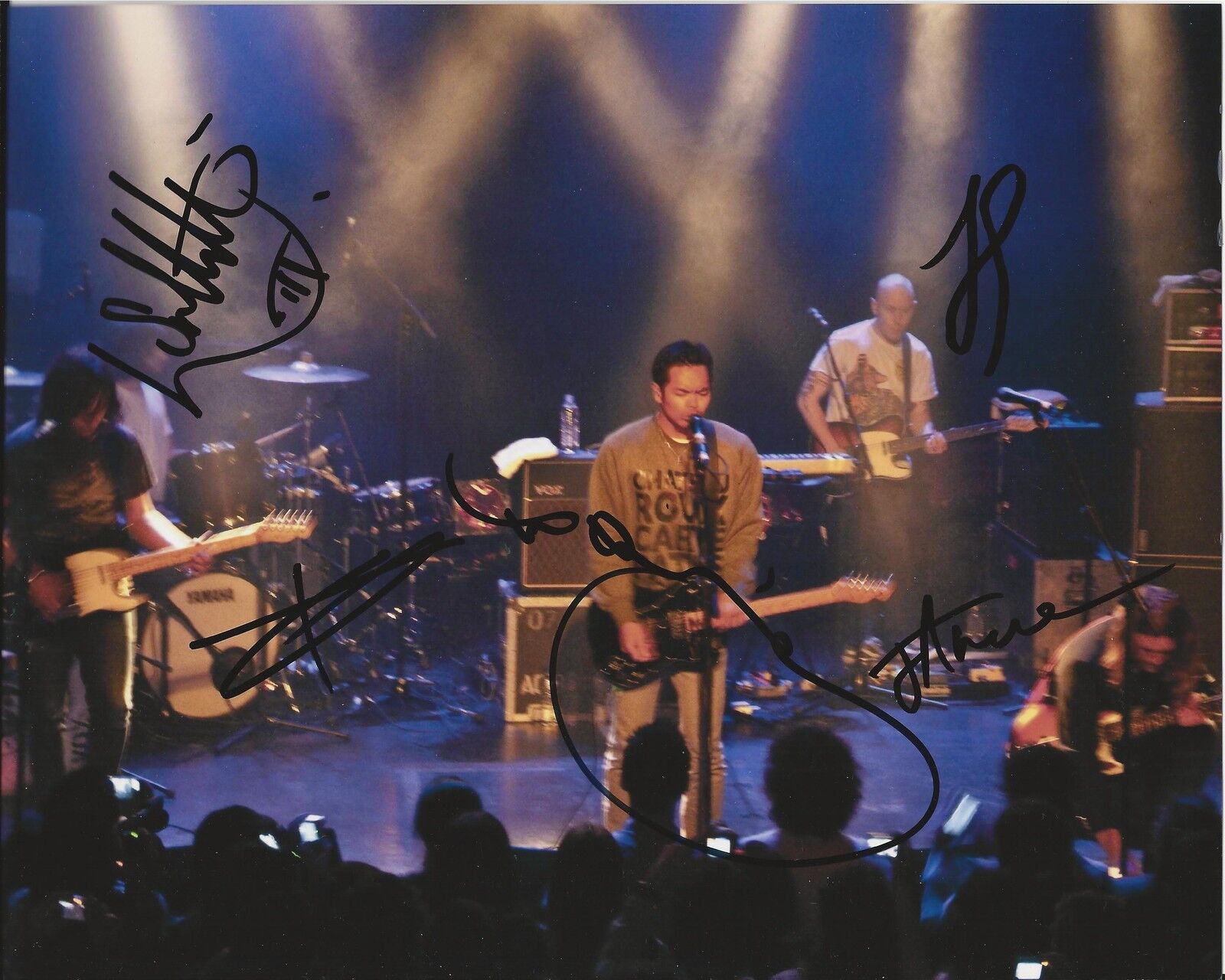 The Temper Trap REAL hand SIGNED indie band concert Photo Poster painting #2 by all 5 COA