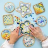 DIY Glass Mosaic Tiles Handmade Mixed Color Mosaic Kits with Wooden Coaster Kits