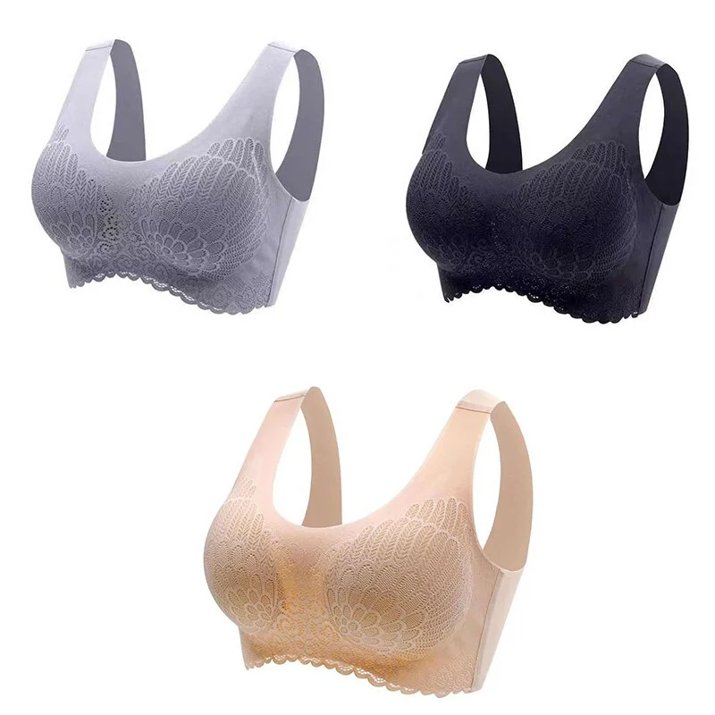 Billionm pcs/lot Women Latex Bra Seamless Bras For Women Underwear Push Up No Trace Bralette With Pad Vest Comfort Top Sport Bra