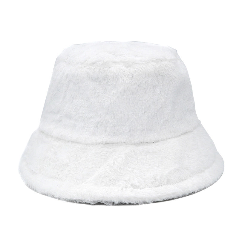 Autumn And Winter Hat Women’s New Rabbit Velvet Fisherman Hat Solid Color Candy Color Warm Thick Plush Basin Hat Japanese Fashion