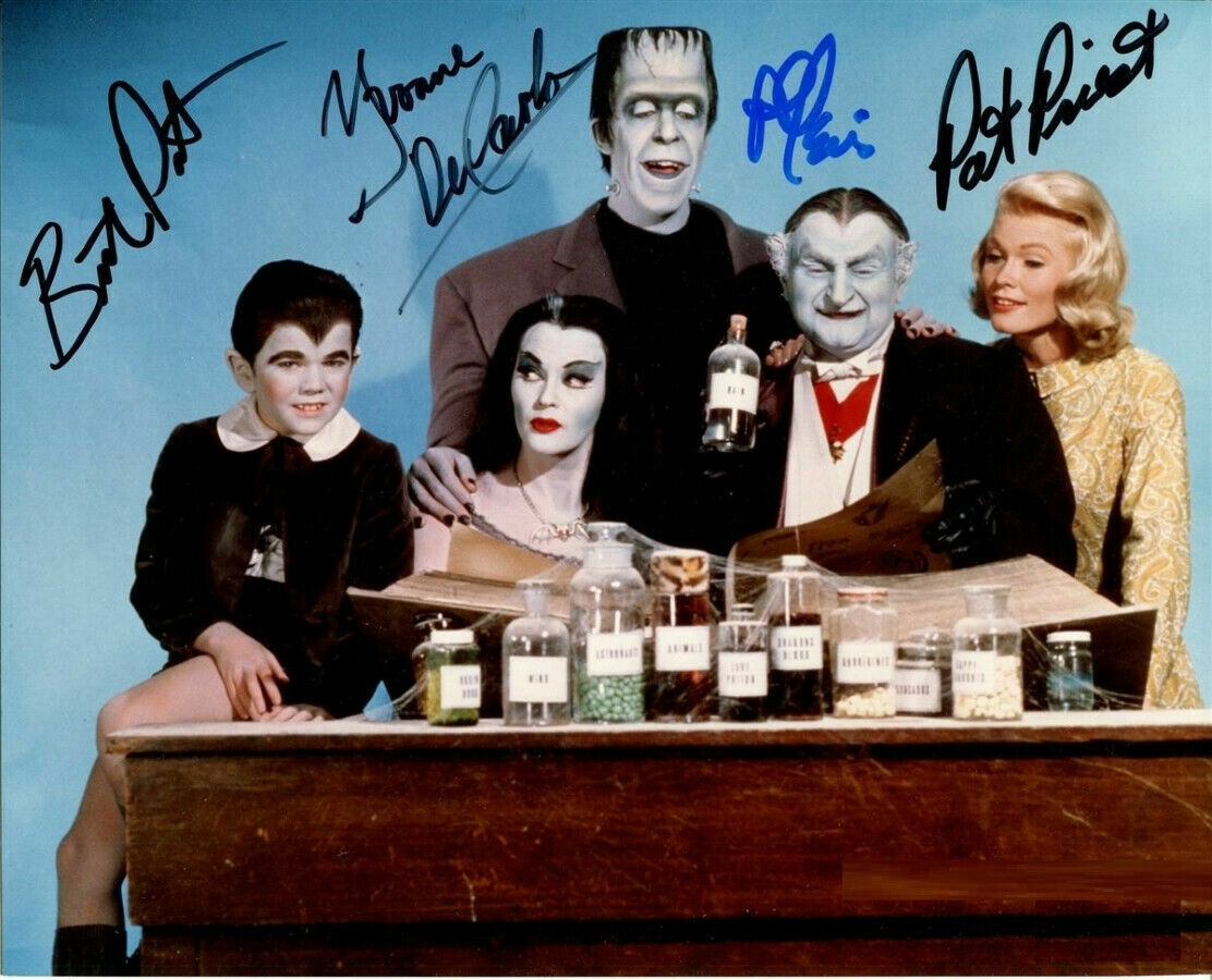 THE MUNSTERS YVONNE FRED GWYNNE AL LEWIS SIGNED AUTOGRAPH 8.5X11 Photo Poster painting REPRINT