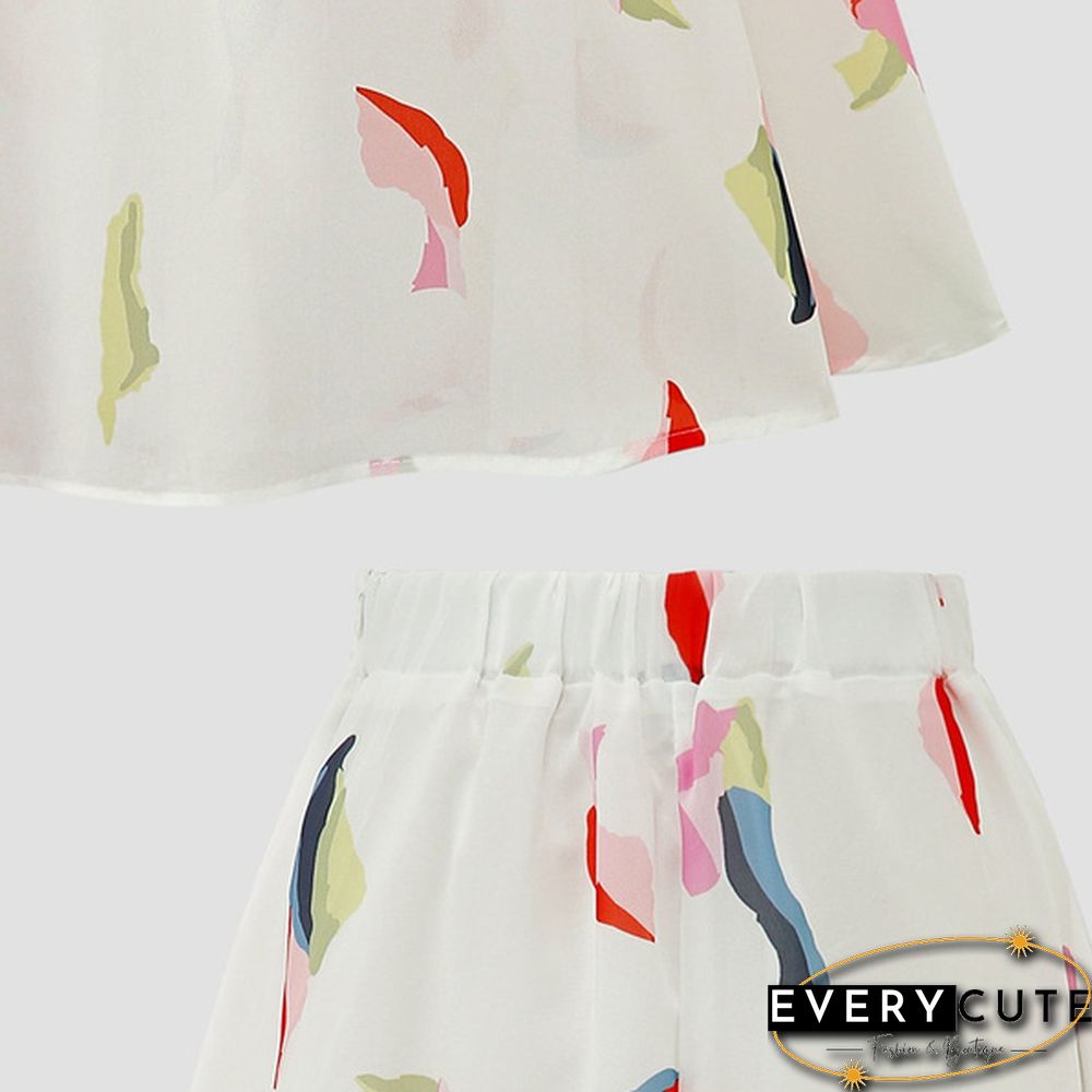 Women's Floral Slim Skirt Elastic Waist Full Skirt