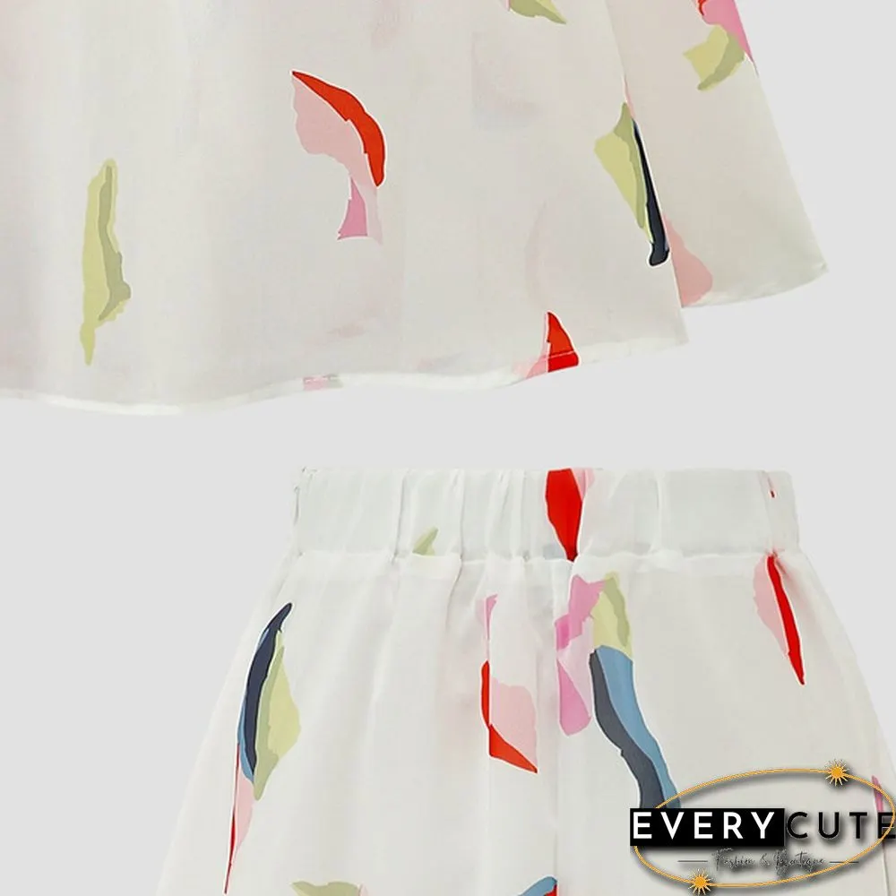 Women's Floral Slim Skirt Elastic Waist Full Skirt