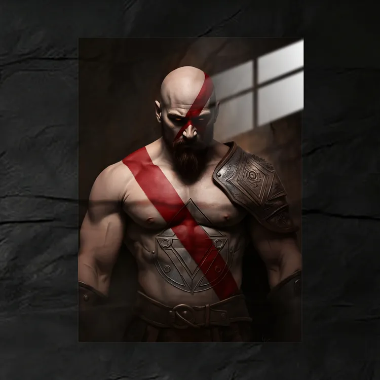 GodofWar Kratos Fierce AnimetalPoster | Premium Anime Metal Wall Art