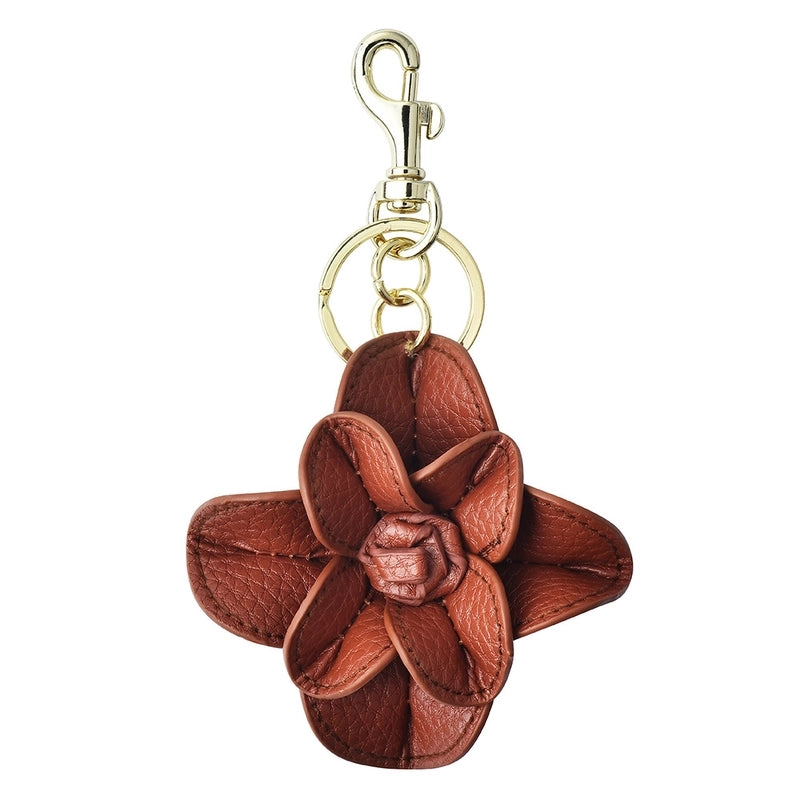 Streetwear Flower Pu Leather Alloy Women’s Bag Pendant Keychain