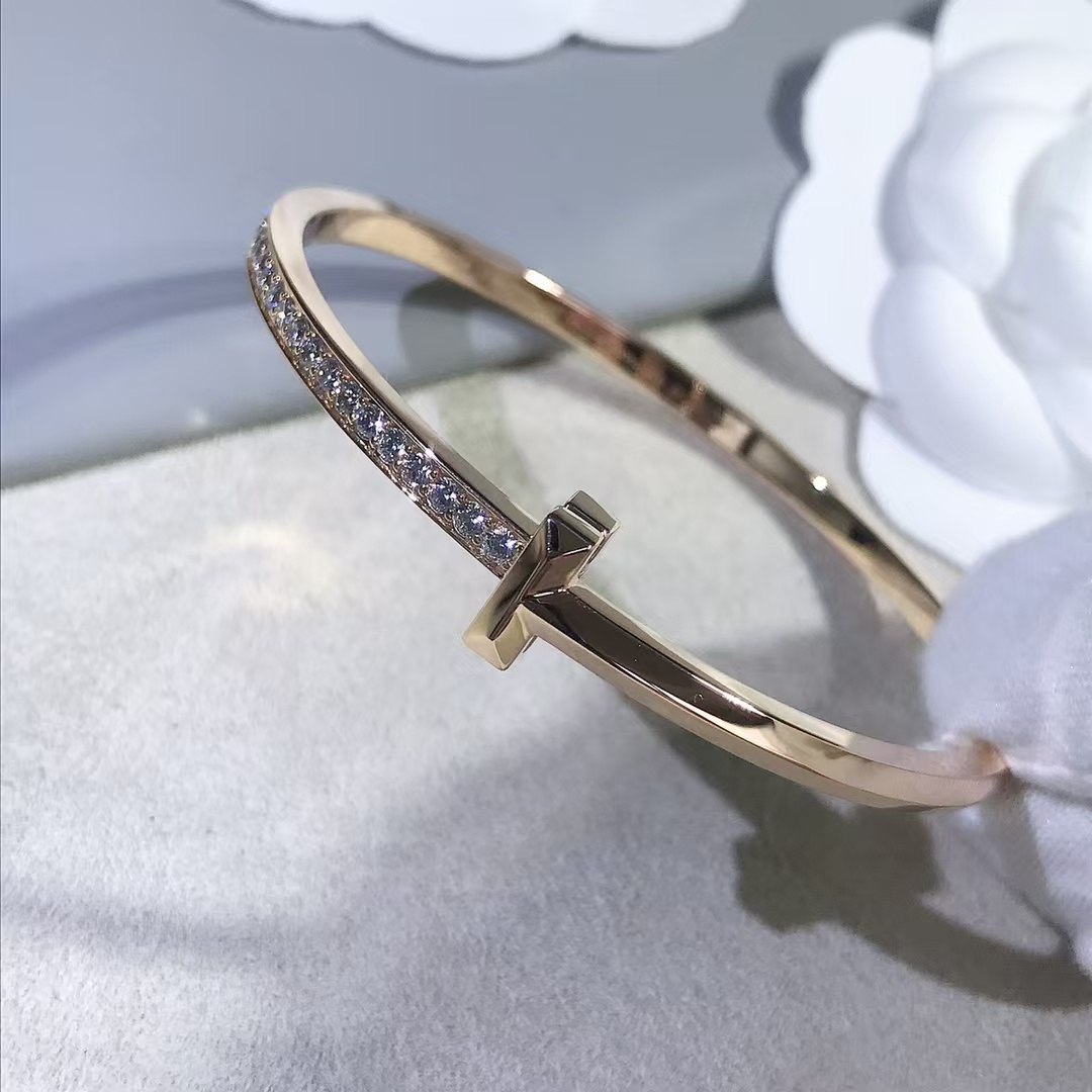 Buy replica Tiffany T1 Narrow Diamond Hinged Bangle and replica jewelry from PICKS Jewelry