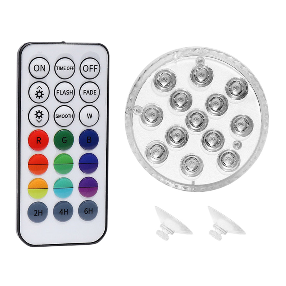 

13 LED Submersible Light with Suction Cup RF Remote Control Underwater Lamp, 501 Original
