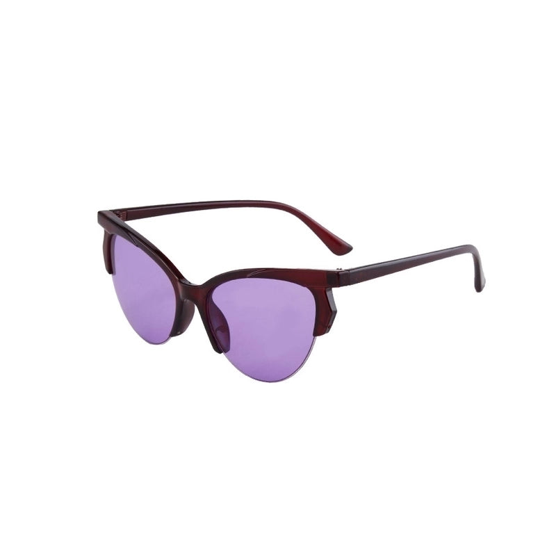 IG Style Vacation Beach Solid Color Pc Cat Eye Half Frame Women’s Sunglasses