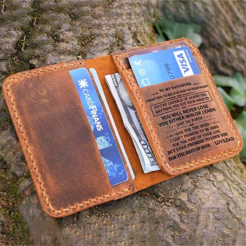 Unique Gift To My Daughter From Dad - Leather Bifold Wallet