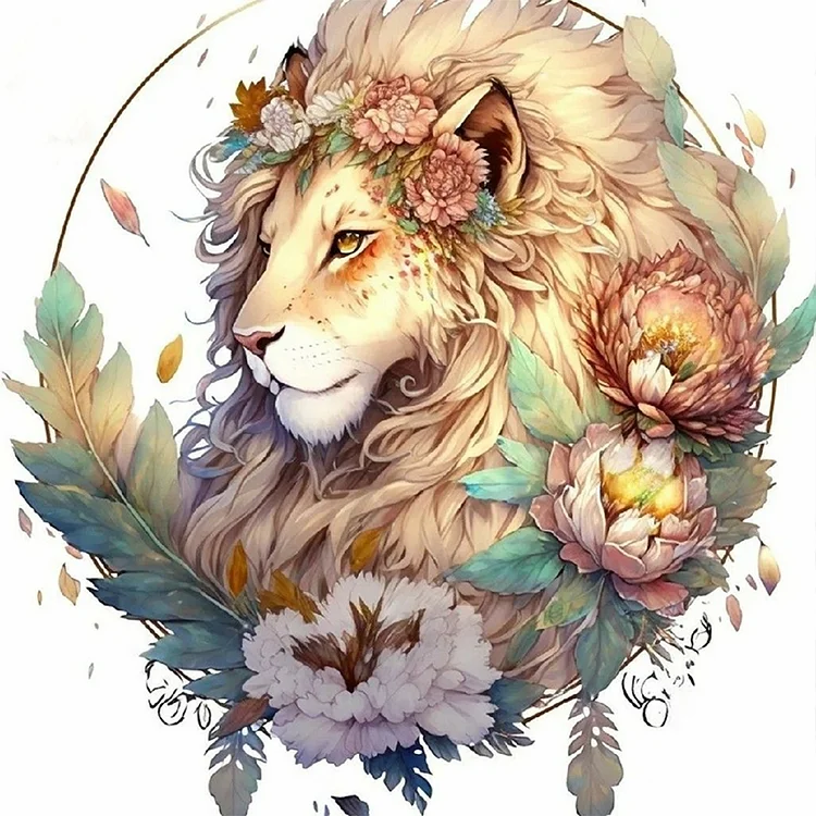 Lion Head 30*30CM(Canvas) Full Round Drill Diamond Painting gbfke