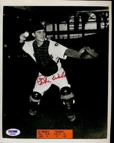 Rube Walker Signed Psa/dna 8x10 Original Stamped Dodger Authentic Autograph