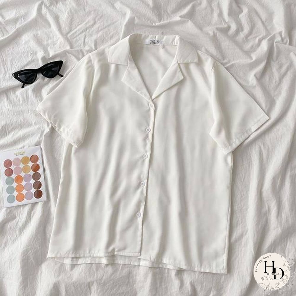 Casual Basic Short Sleeve Blouse Women V-neck Loose Office Formal Shirt Female Fashion Blue Yellow Cardigan Tops