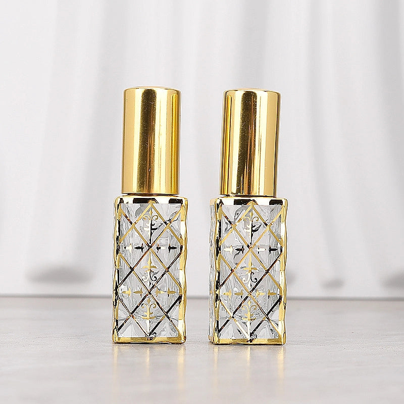 Perfume Bottling 12ML Electroplating Portable Sample Spray Bottle High-grade Fine Empty Bottle Glass Press Bottle