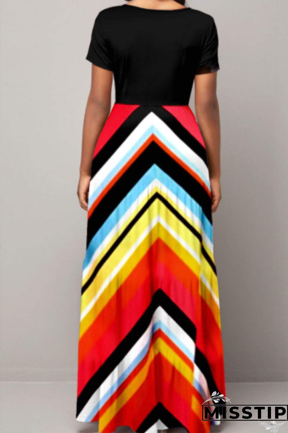 Red Casual Elegant Striped Print Patchwork O Neck A Line Dresses