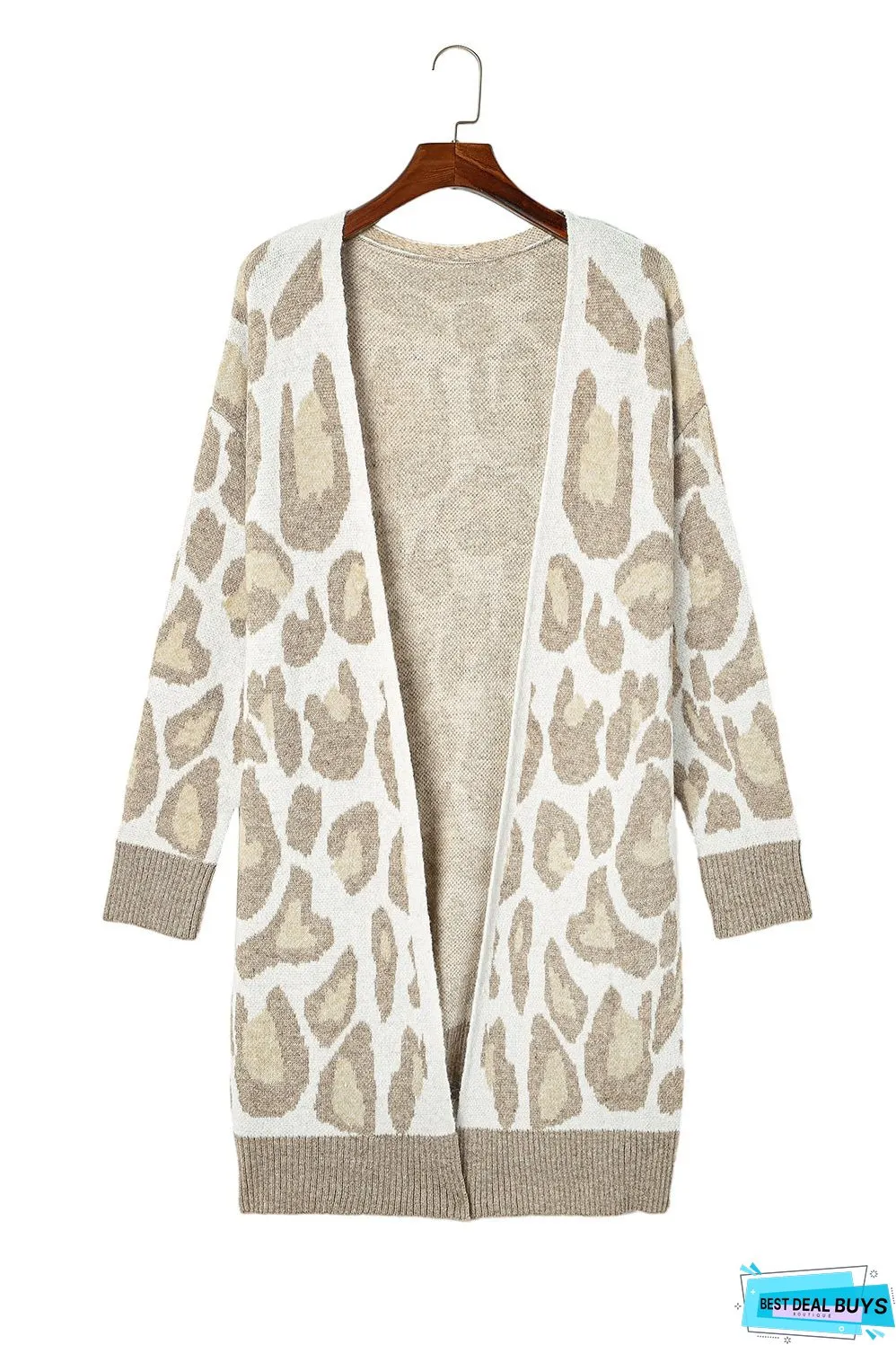 Plus Size Leopard Pattern Cardigan