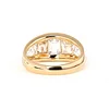 14K Yellow Gold 1ct Emerald Cut Lab Diamond 5 Stone Bezel Ring with Tapered Step Cut Cut and Bullet Cut Side-stones