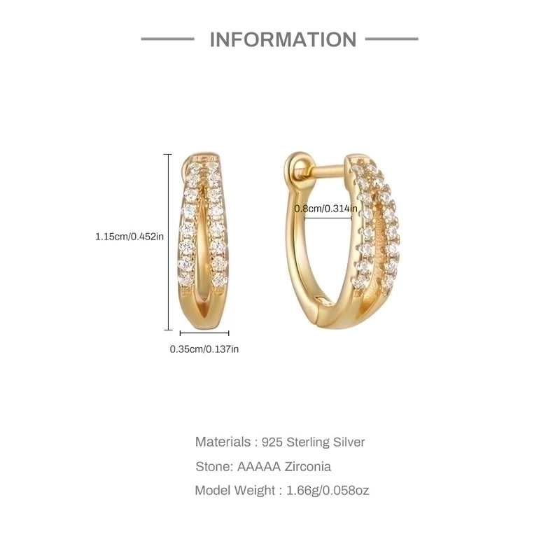 1 Pair Minimalist Geometric Plating Sterling Silver Hoop Earrings