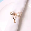 Simple Golden Bowknot Pearl Napkin Ring