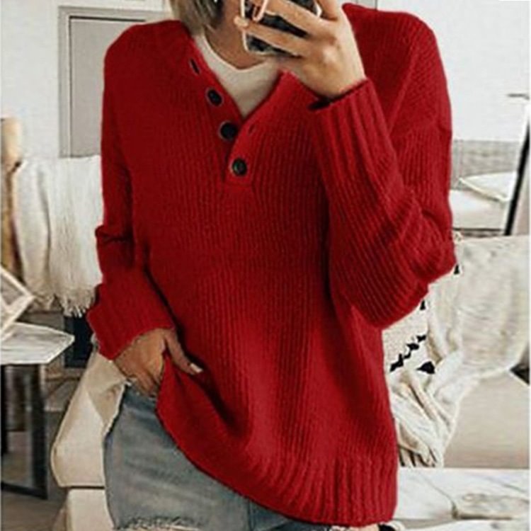 Fashion Loose Solid Color Casual Sweater MusePointer