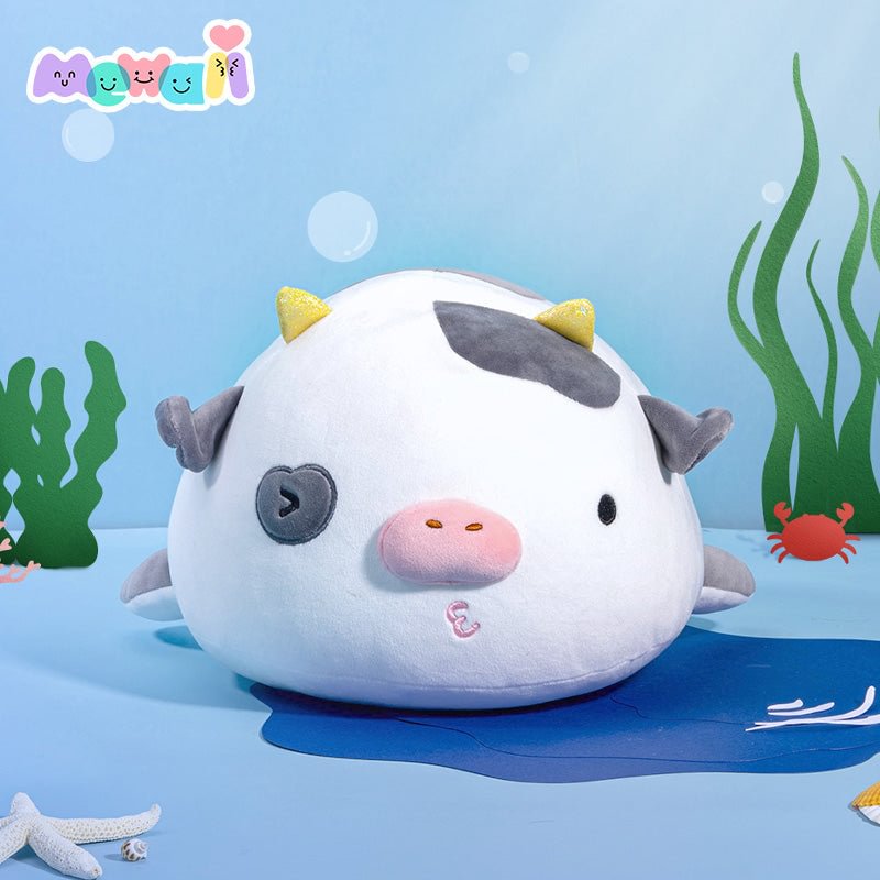 Mewaii® Ocean Series Black Whale Cow Stuffed Animal Kawaii Plush Pillow Squishy Toy