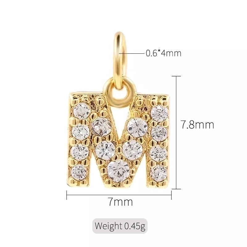 1 Piece Copper Zircon 14K Gold Plated Inlay Polished Pendant