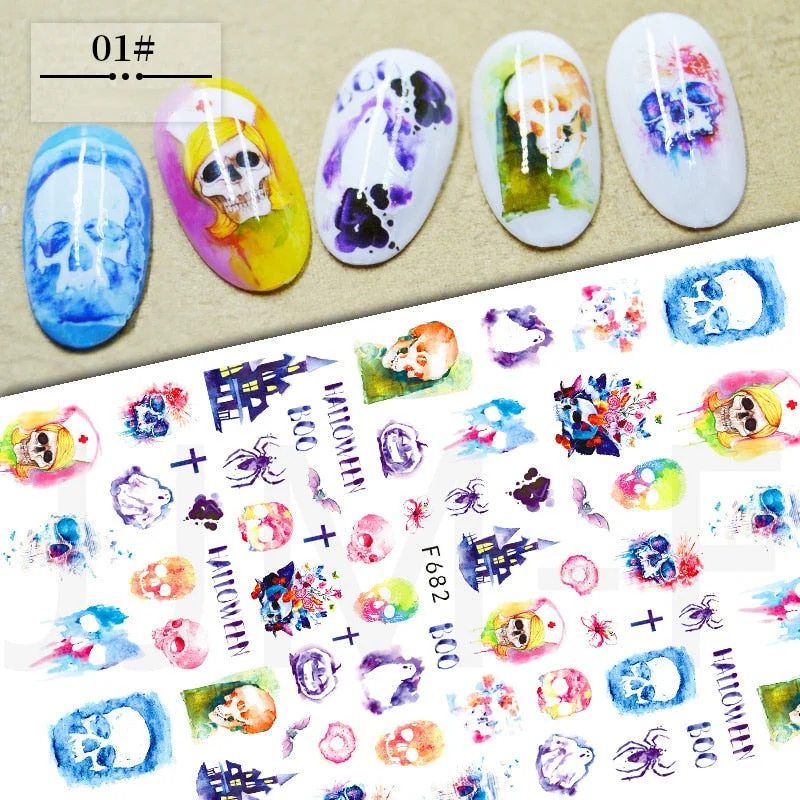 3D Christmas Nail Art Decoration Stickers Sparkly Gold White Colorful Glitter Geometry Snowflake Winter Slider Nail Foils-Nail Inspo