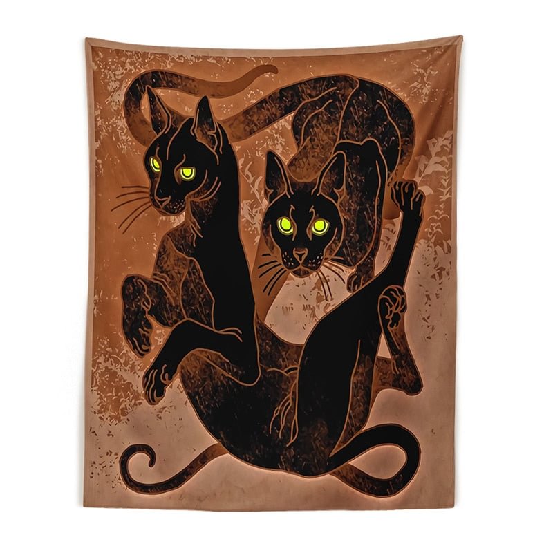 Cat Witchcraft Tapestry ysterious Divination Baphomet Aesthetic Room Decor Hippie Home Mattress Bedroom Decor Boho Home Decor