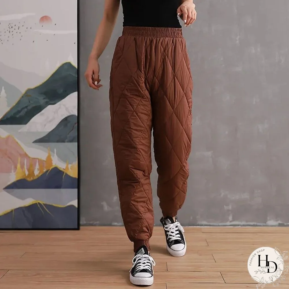 Thicken Down Cotton Winter Warm Pants Women Harajuku Oversize 4XL Elastic Waist Skinny Trousers Korean Outwear Leggings