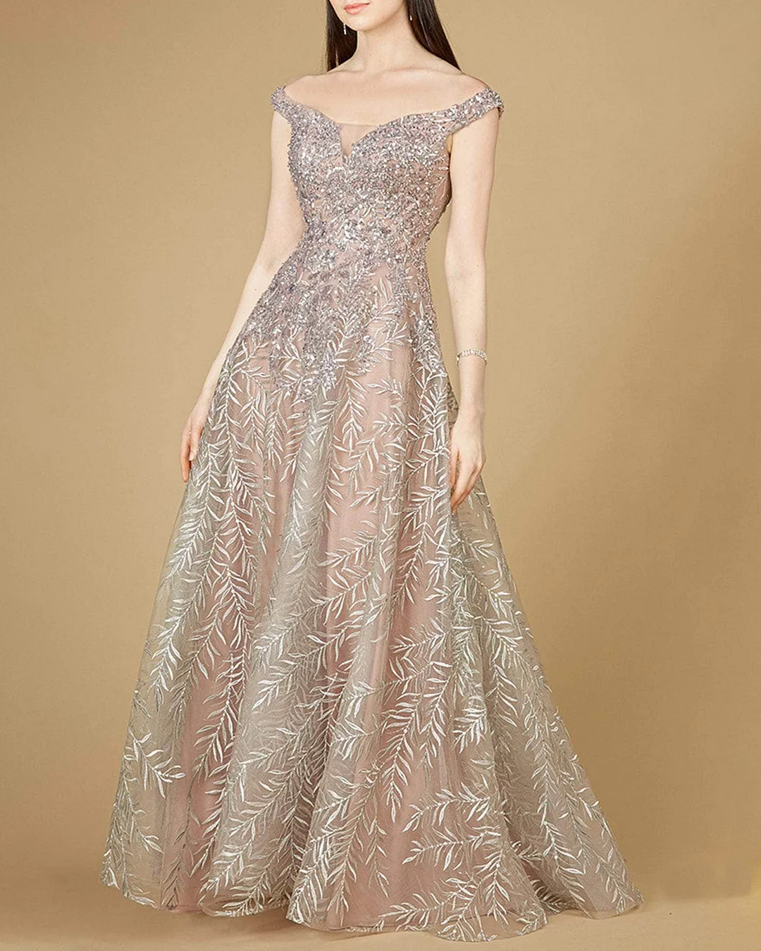 Women's Off Shoulder Sleeveless Embroidery Dress