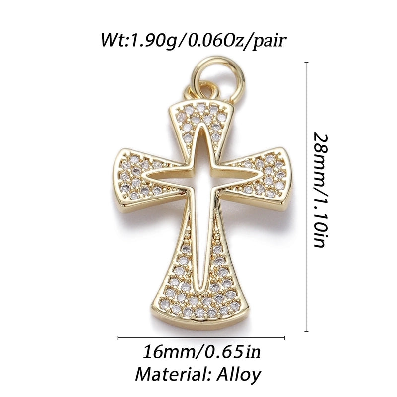 1 Piece Copper Zircon Cross Pendant