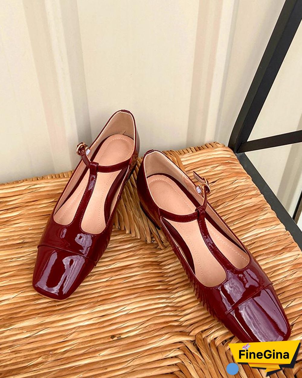 Polished Square Toe Mary Janes