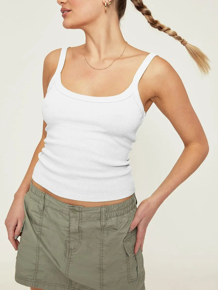 Suspenders Ribbed Tank Tops