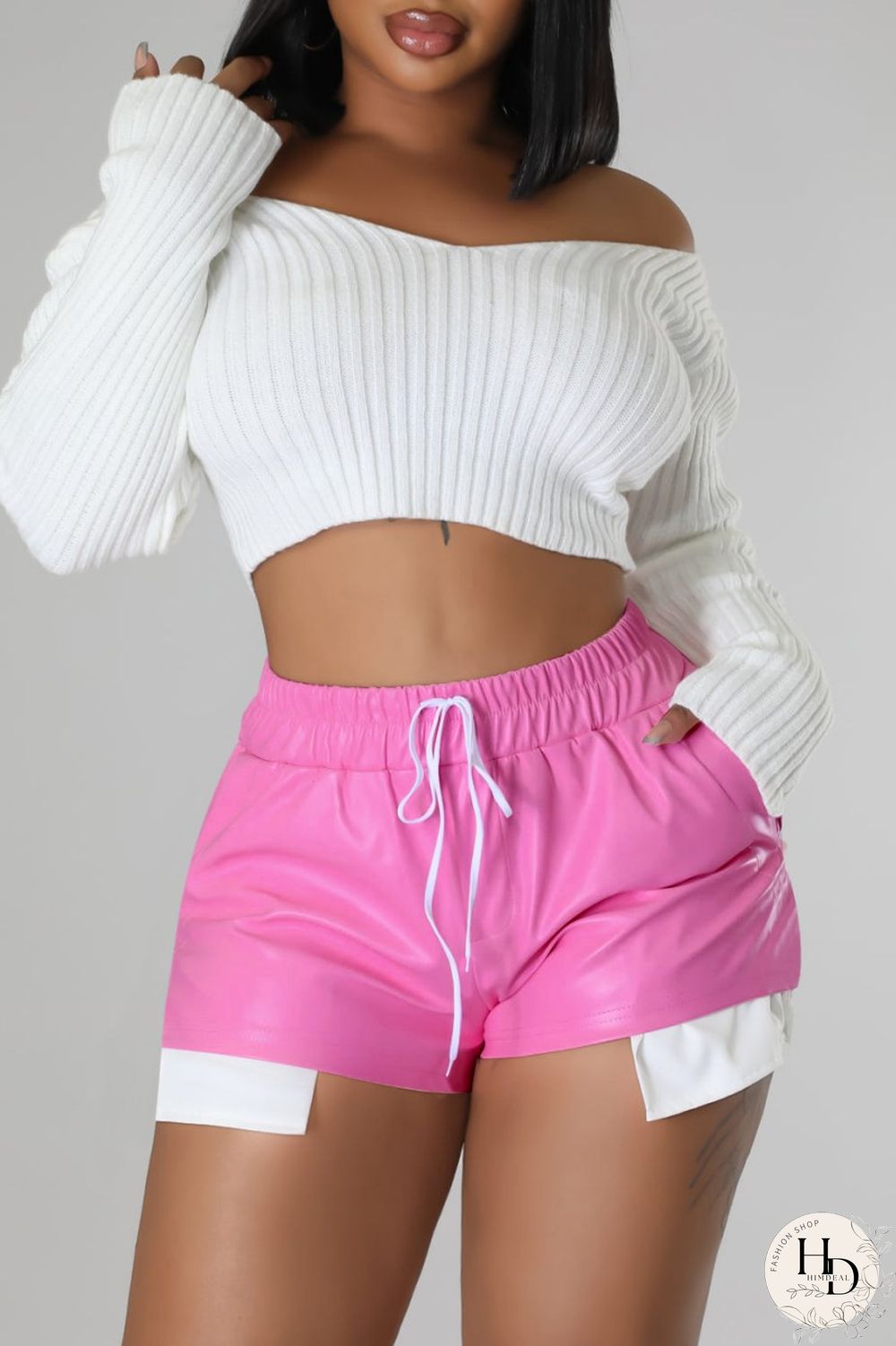 Yellow Sexy Solid Patchwork Regular High Waist Conventional Solid Color Shorts