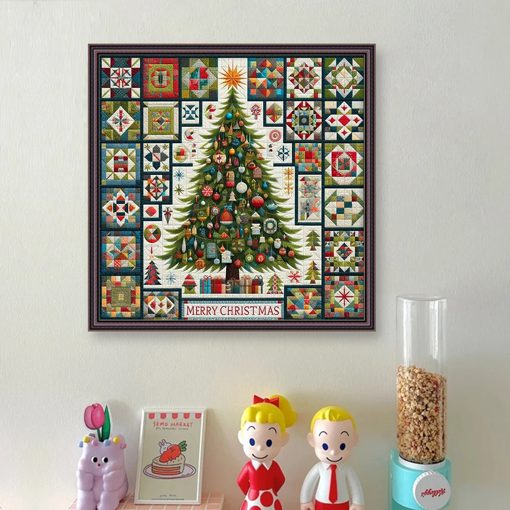 14CT Full Stamped/Counted Cross Stitch Kit - Xmas Tree (40*40CM)