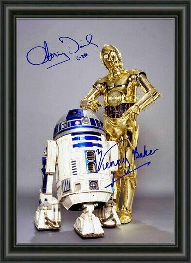 STAR WARS R2D2 & 3CPO SIGNED AUTOGRAPHED A4 Photo Poster painting POSTER - HIGH GLOSS PRINT