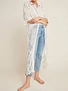 Half-Sleeve Embroidered See-Through Cardigan Cover-Up Swimwear