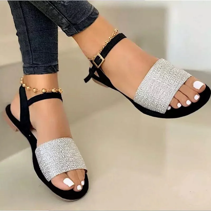 Women Solid Color Simple Casual Strappy Sandals Shoes