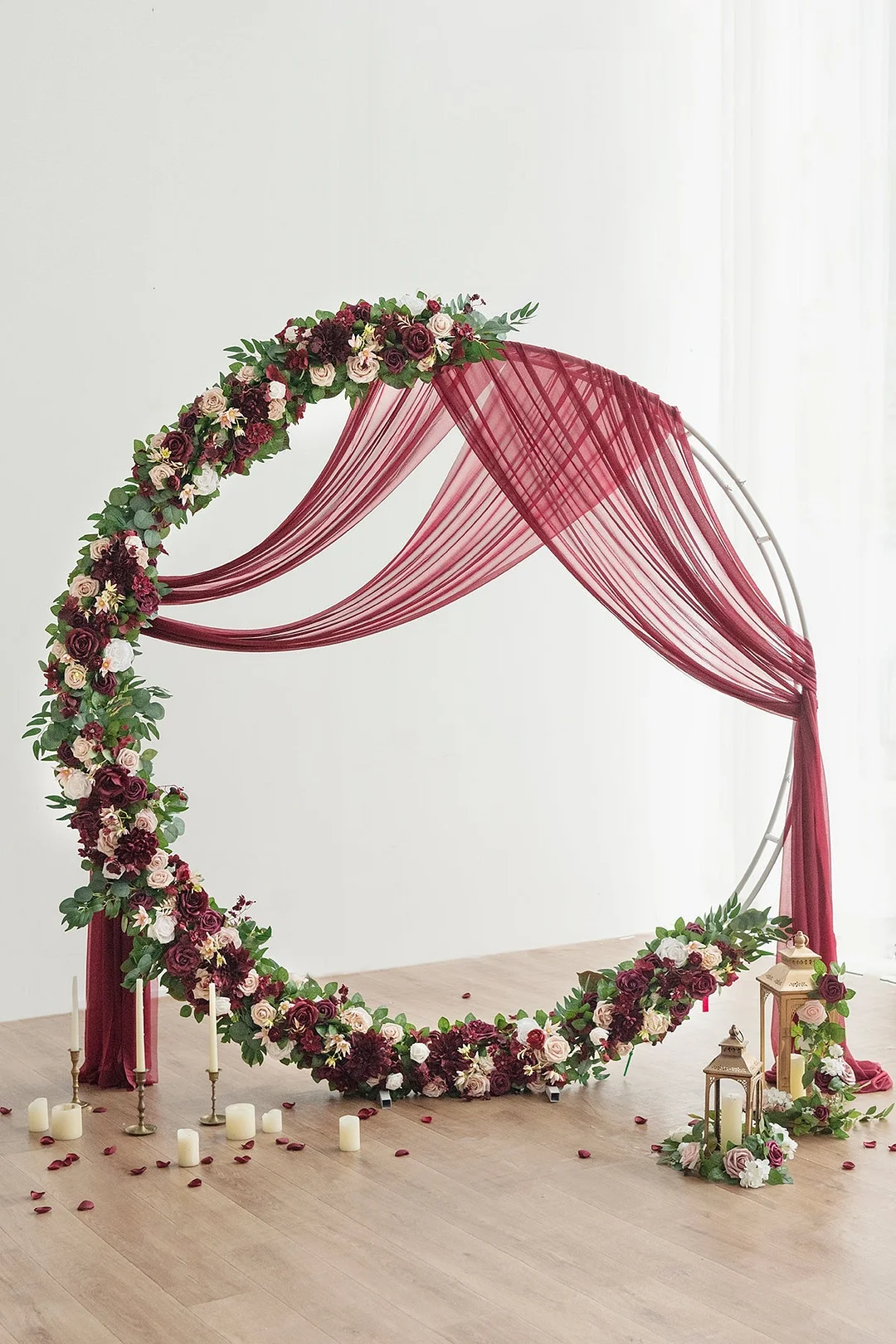 Flower Arrangements for Arch Decor in Romantic Marsala
