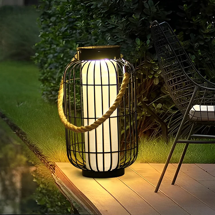 Classic Iron Lantern Waterproof Intelligent Portable Solar Lawn Lamp - Appledas